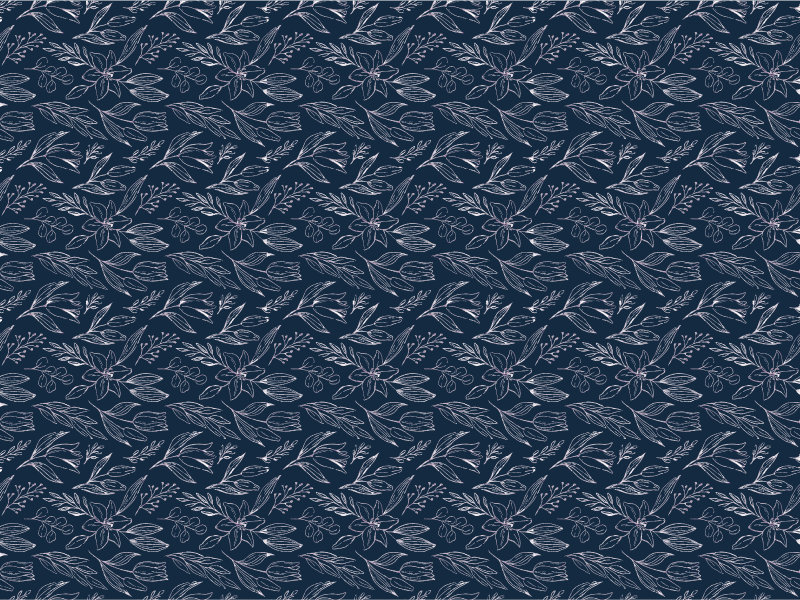 çiçek lacivert şıklığı çiçekler ve bitkiler pvc halı - TenStickers