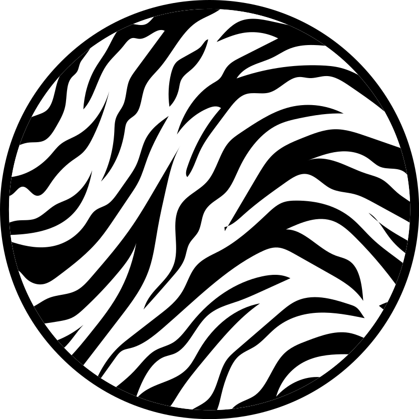 Zebra şerit dairesel tasarım hayvan baskı pvc halı - TenStickers