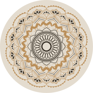 Bej mandala dairesel tasarım mandala pvc halı - TenStickers