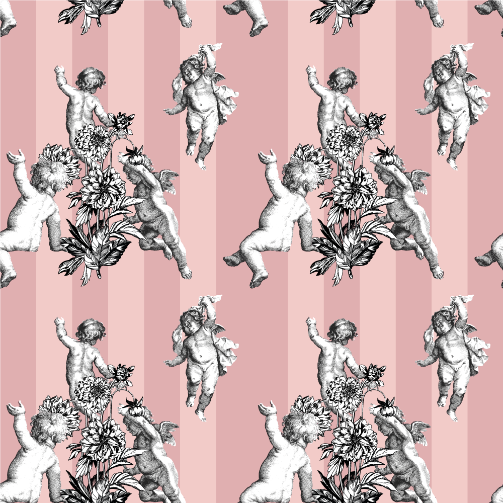 çizgili ve melekler eski halı - TenStickers