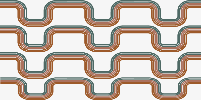 Soyut minimal dalgalar vintage halı - TenStickers