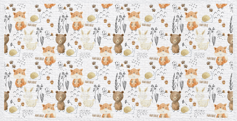 Mutlu hayvan dostları çocukta pvc halı - TenStickers