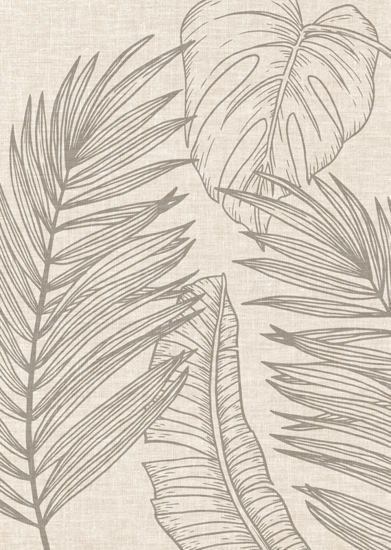 Tropikal Efekt Kumaş çiçekler ve bitkiler pvc halı - TenStickers