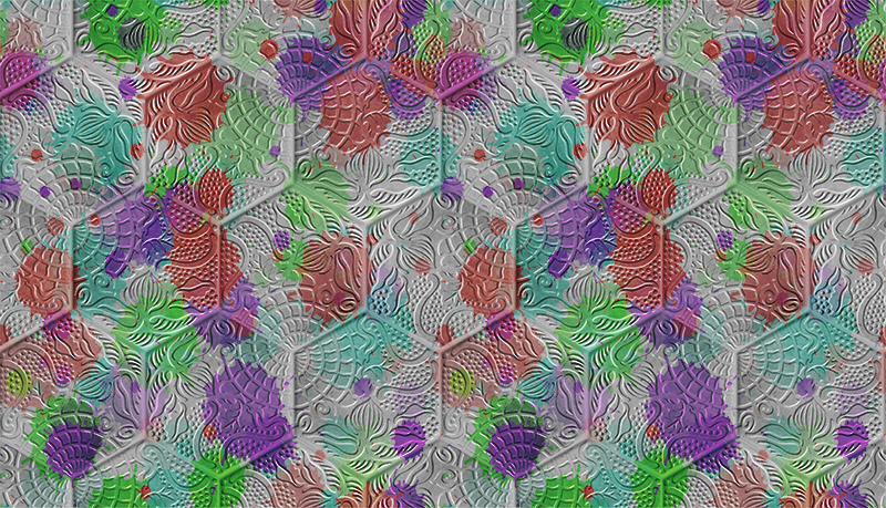 Gaudi'nin lekeli fayanslarıGaudi'nin Lekeli Fayansları oturma oda - TenStickers