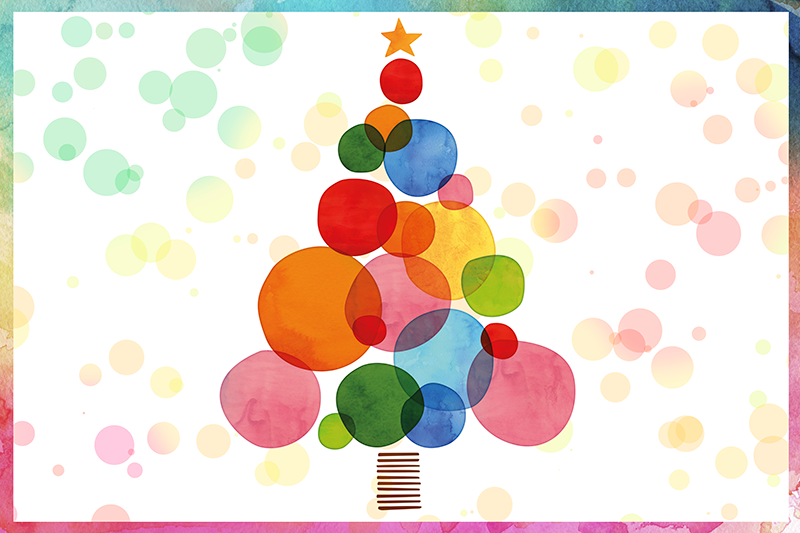 Su boyalı çam Noel pvc halı - TenStickers