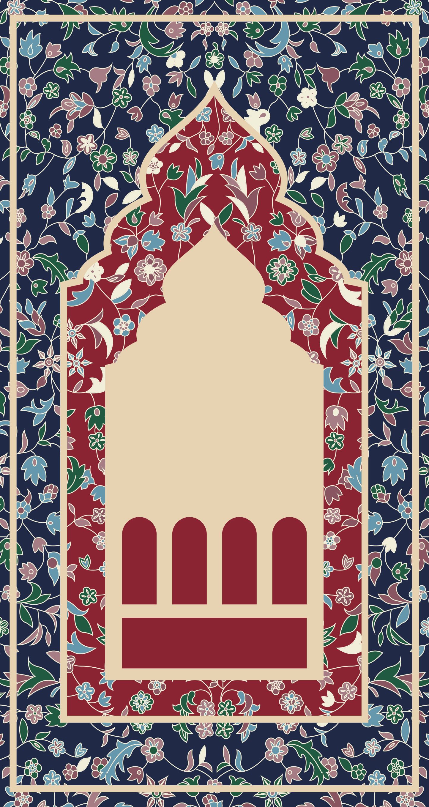 çiçek deseni farsça arpacık dikdörtgen pvc halı - TenStickers