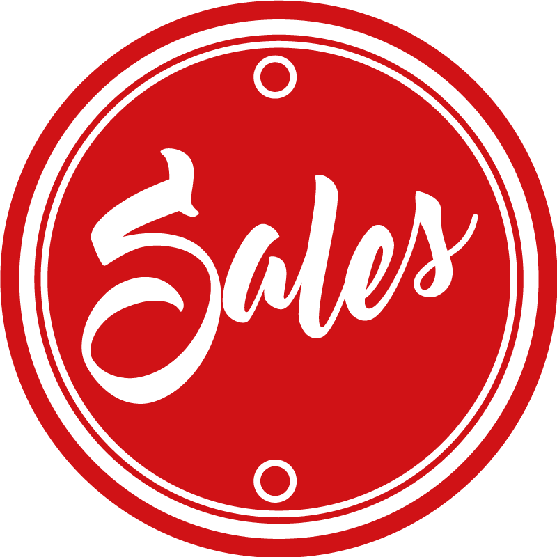 Kırmızı daire metin satışları yuvarlak pvc halı - TenStickers