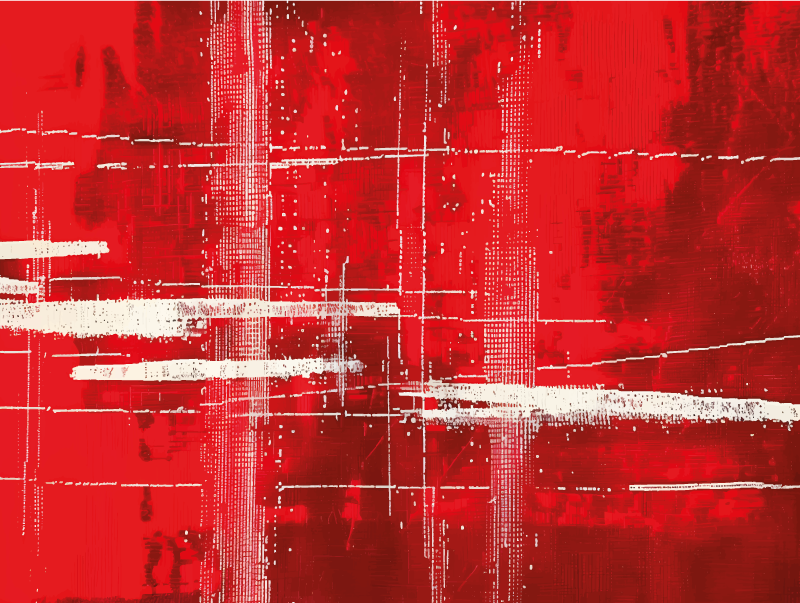 Modern çizgiler desen kırmızı pvc halı - TenStickers