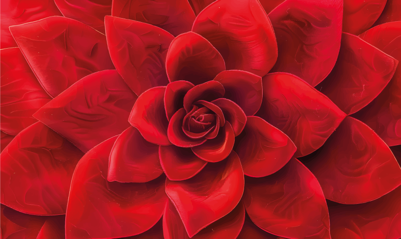 çiçek yaprağı tasarımı kırmızı pvc halı - TenStickers