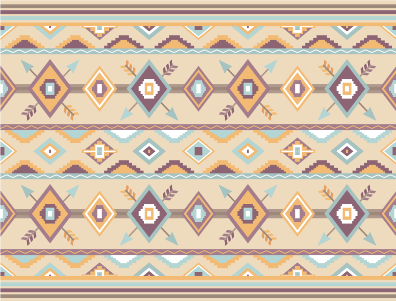 Etnik berber bej pvc halı - TenStickers