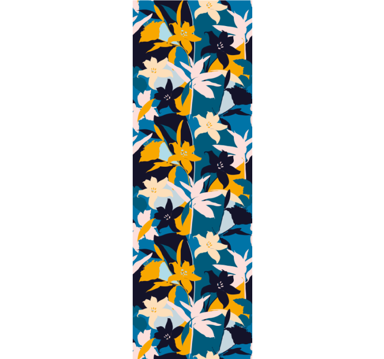 Soyut renkli desen çiçek desenli duvar kağıdı - TenStickers