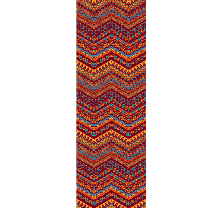 Canlı geometrik desen oturma odası duvar kağıdı - TenStickers