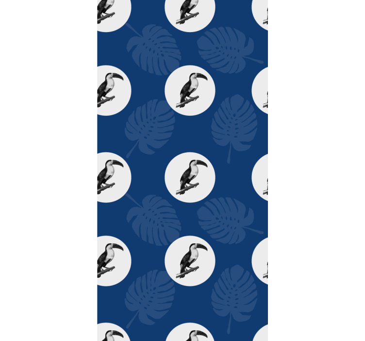 Tukan ve yapraklar kuşlar duvar kağıdı - TenStickers