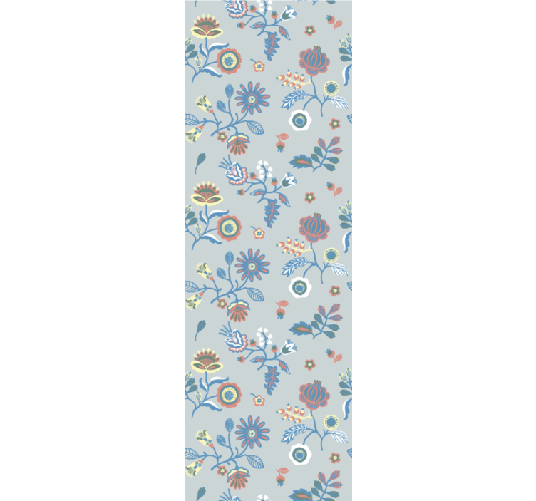 Çiçek desenli duvar kağıdı - İllüstratif çiçek tasarımı - TenStickers