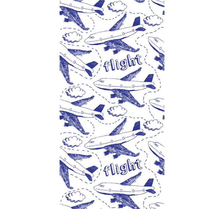 Uçak uçuş sahnesi şehir ve ülke duvar kağıdı - TenStickers