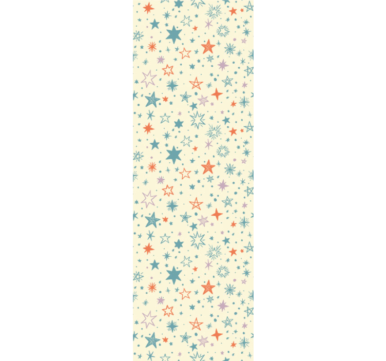 Renkli yıldız süslemeleri bebek odası duvar kağıdı - TenStickers