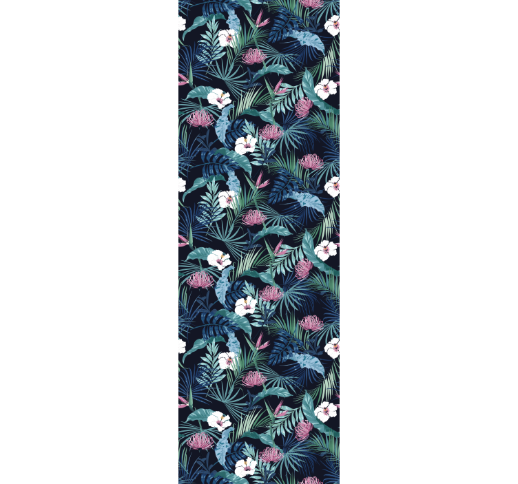 Çiçek desenli duvar kağıdı tropikal Çiçek manzarası - TenStickers