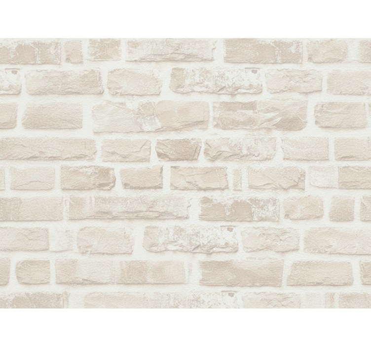 Oturma odası duvar kağıdı beyaz tuğla görünümlü - TenStickers