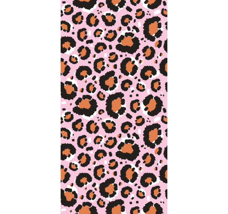 Hayvan duvar kağıdı pembe leopar motifi - TenStickers
