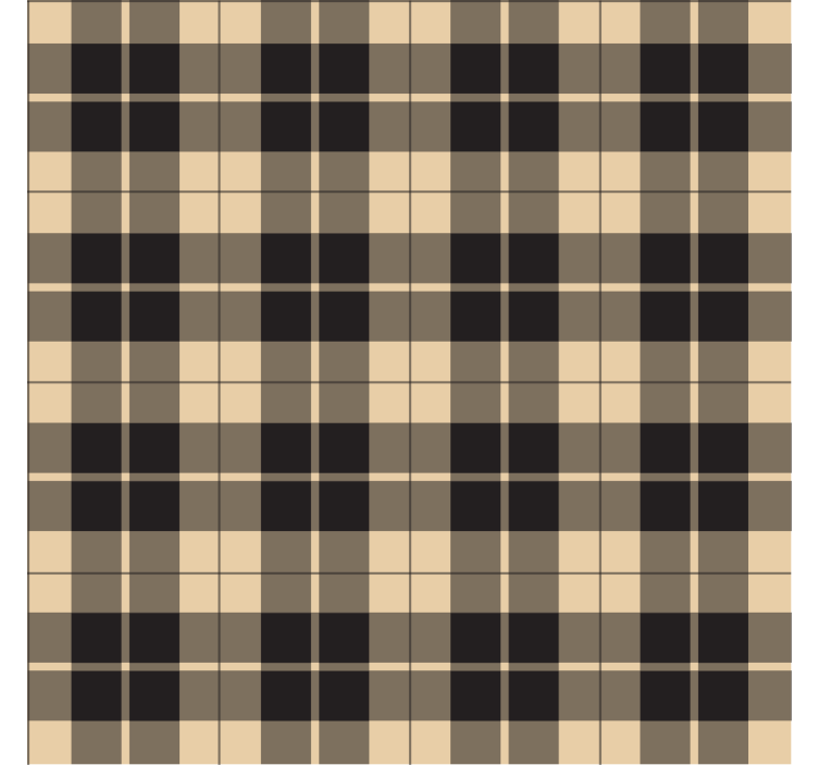 Koridor duvar kağıdı bej desenli kareler siyah çizgilerle - TenStickers