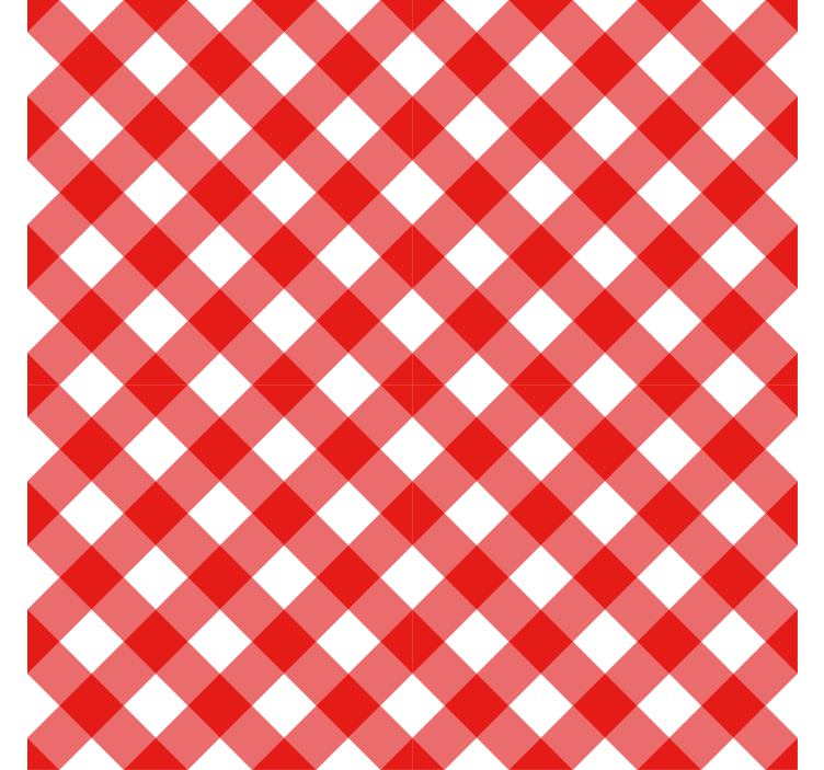 Koridor duvar kağıdı kırmızı beyaz desenli kareler - TenStickers