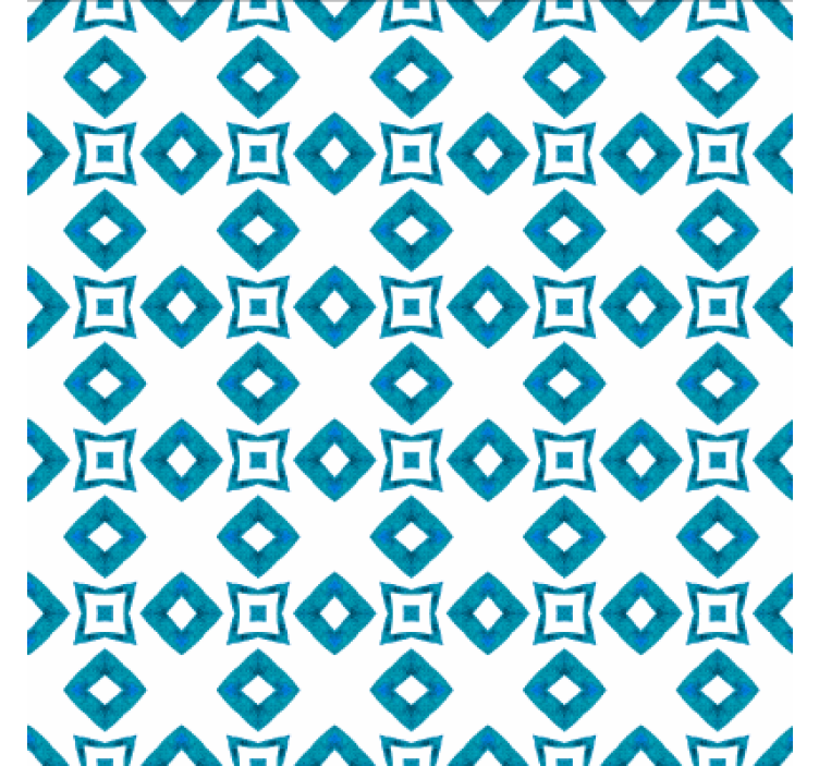 Yemek odası duvar kağıdı geometrik mavi elmas tasarımı - TenStickers