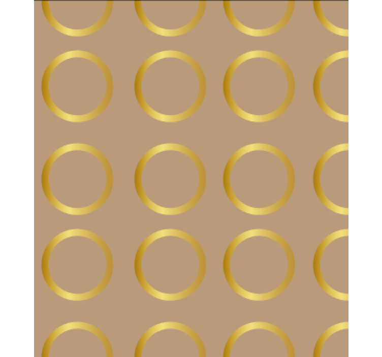 Yemek odası duvar kağıdı geometrik desen altın daireler - TenStickers
