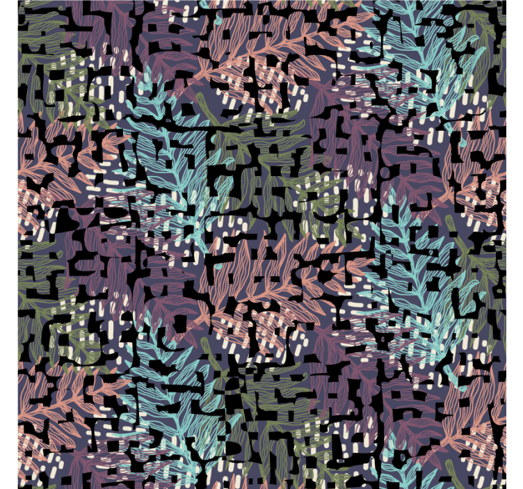 Doğa duvar kağıdı yapraklı renkli desen - TenStickers