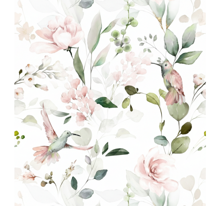 Oturma odası duvar kağıdı yumuşak pastel kuş - TenStickers
