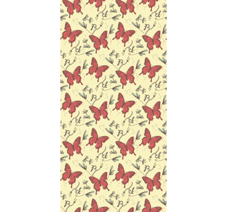 Vintage kelebek duvar kağıdı - TenStickers