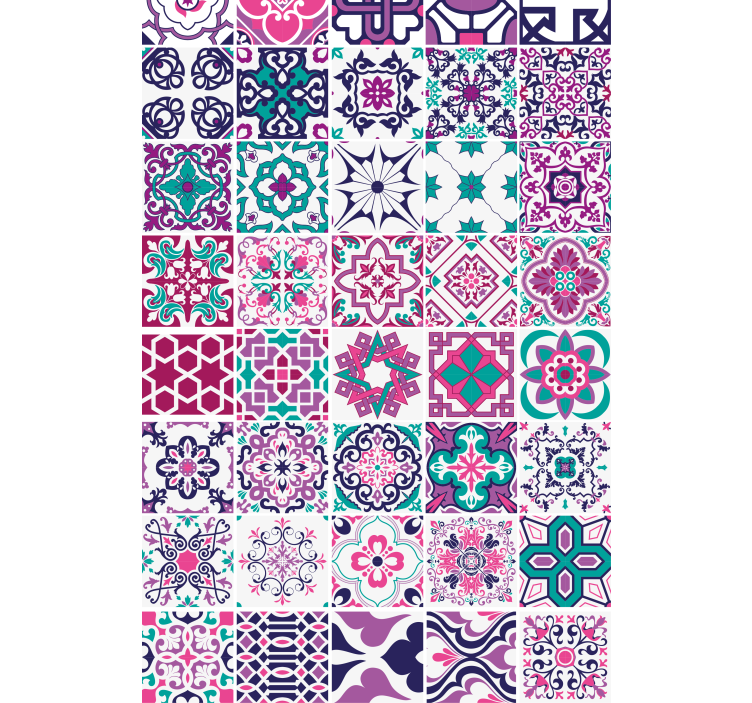 Dokular ve desenler duvar kağıdı geometrik fayans deseni - TenStickers