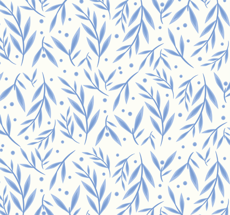 Banyo duvar kağıdı mavi beyaz desenli - TenStickers