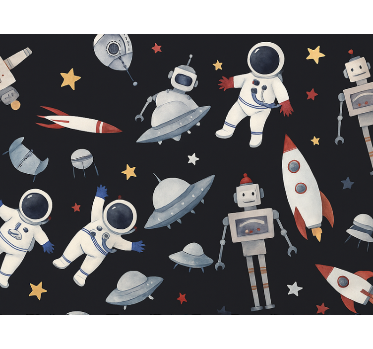 Çocuk odası duvar kağıdı kozmik Çocuklar - TenStickers