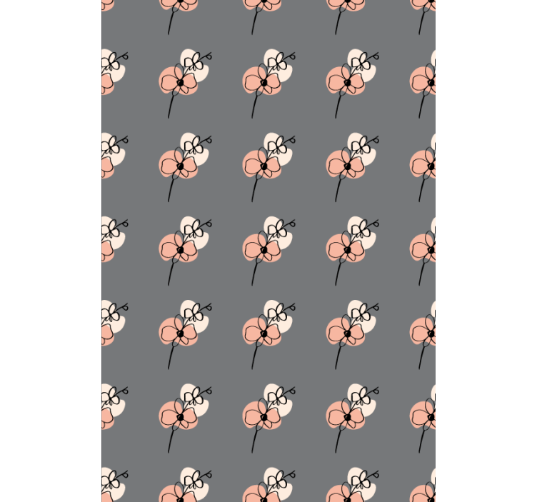 Çiçek desenli duvar kağıdı - orkide soyut çizim tasarımı - TenStickers