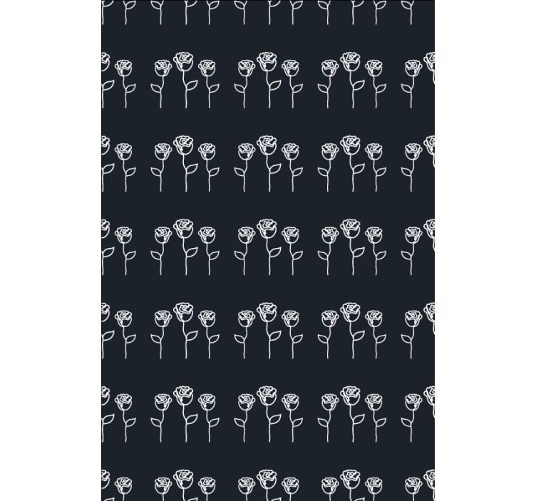 Çiçek desenli duvar kağıdı minimalist gül illüstrasyonu - TenStickers