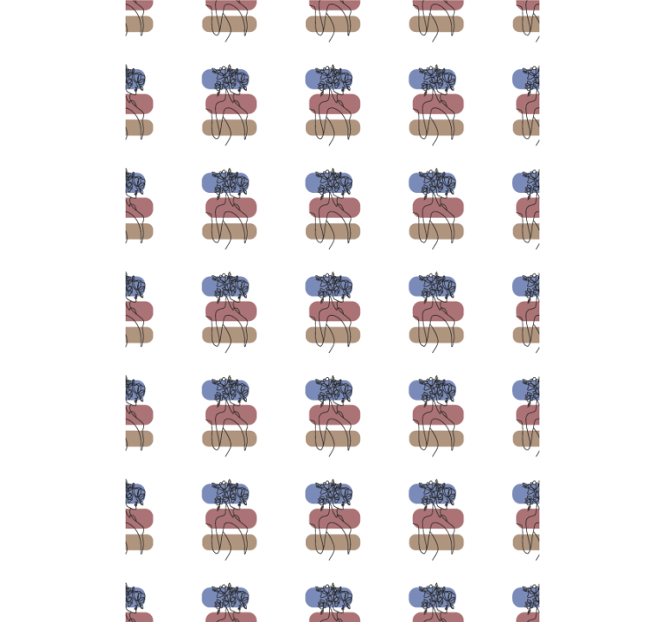 Çiçek desenli duvar kağıdı geometrik kadın tasarımı - TenStickers