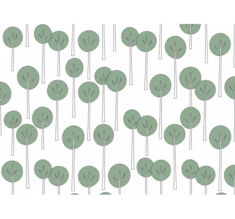 Çiçek desenli duvar kağıdı minimalistik ağaç deseni - TenStickers