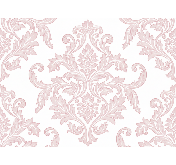 Barok duvar kağıdı - pembe damask paisley - TenStickers