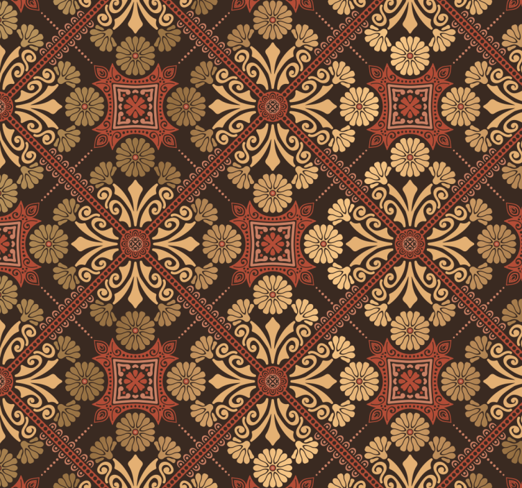 Barok duvar kağıdı vintage tarzı yatak odası için - TenStickers