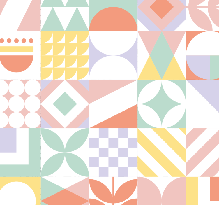 Karo etkisi duvar kağıdı alışılmadık şekiller - TenStickers