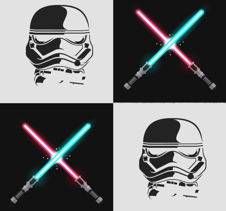 Stormtrooper ışın kılıçları özelleştirilebilir duvar kağıdı - TenStickers