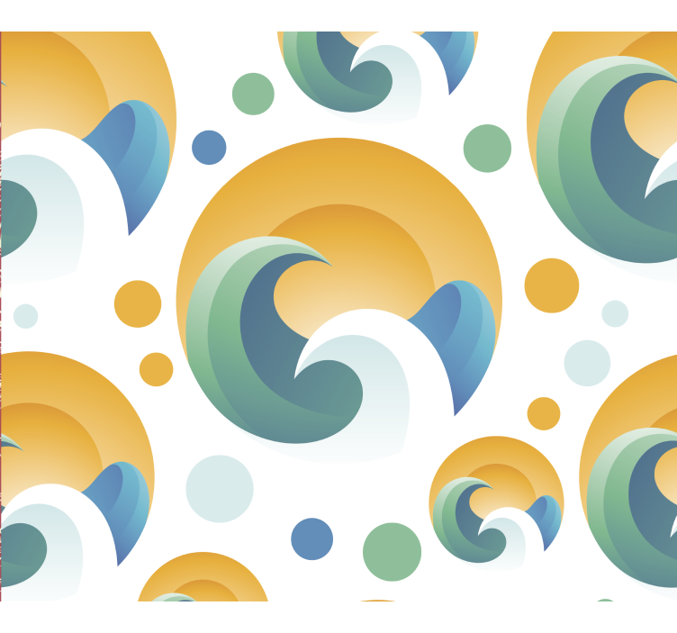 70'ler güneş deseni eski duvar kağıdı - TenStickers