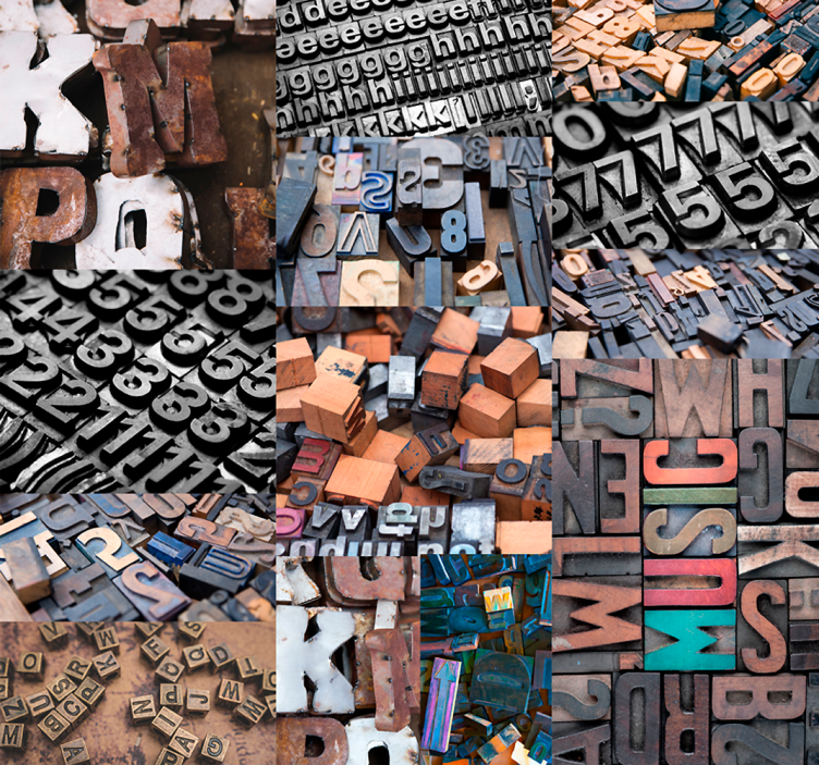 Vintage mektuplar duvar kağıdı - TenStickers