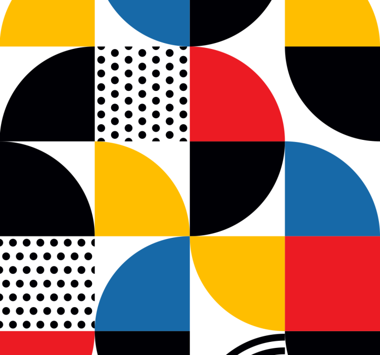 Soyut geometrik şekiller kare duvar kağıdı - TenStickers