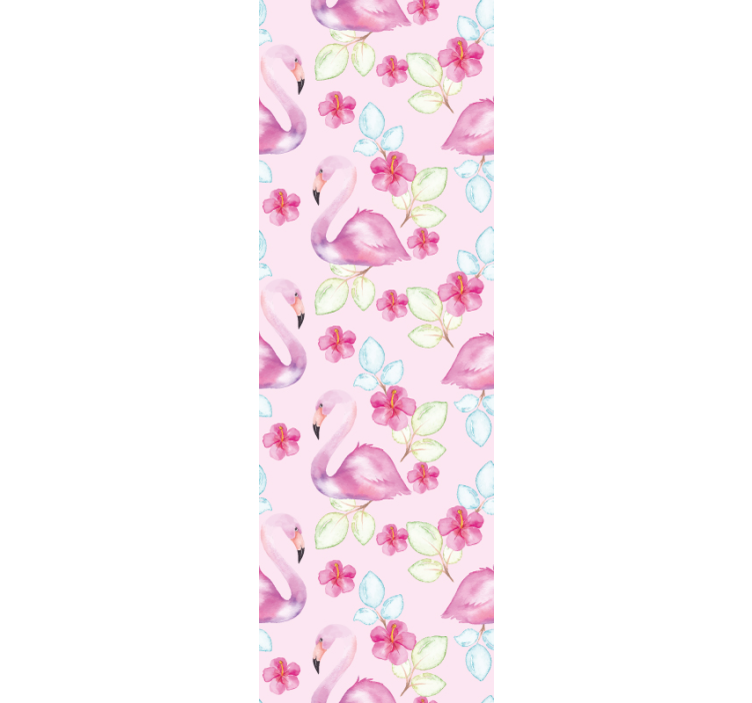 çiçek flamingolar hayvan duvar kağıdı - TenStickers