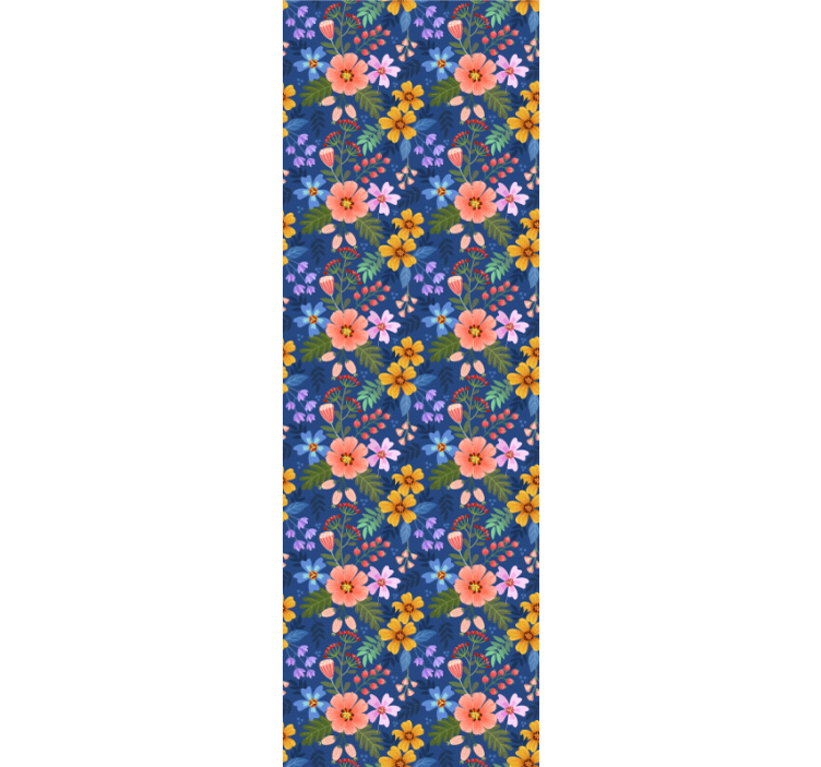 çiçek buketi desen çiçek desenli duvar kağıdı - TenStickers