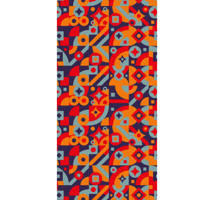 Geometrik motifler eski duvar kağıdı - TenStickers