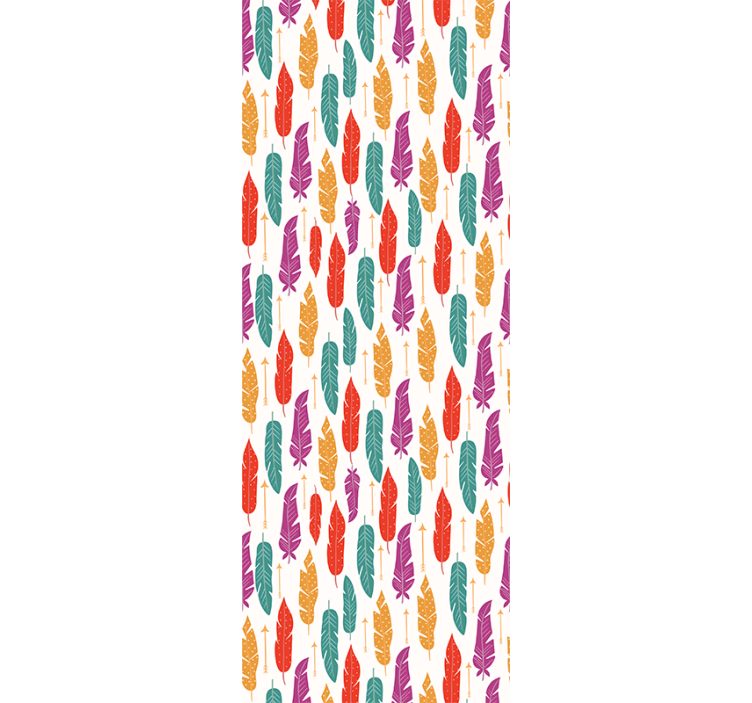 Tüy motifli tasarım yaprak duvar kağıdı - TenStickers