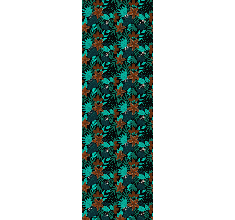 Tropikal yaprak motifi doğa duvar kağıdı - TenStickers