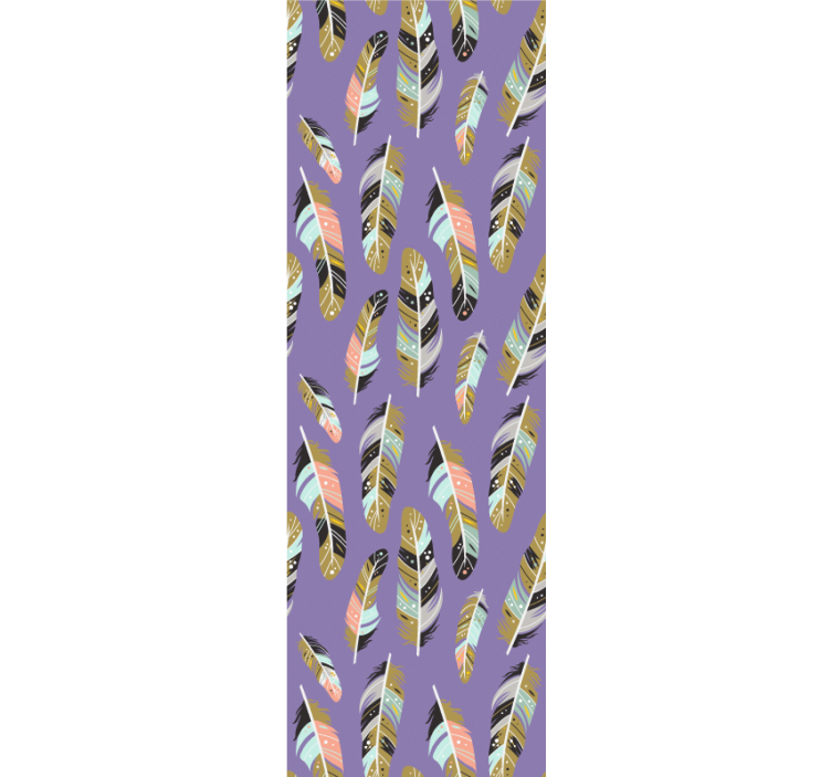 Tüylü desenler yaprak duvar kağıdı - TenStickers